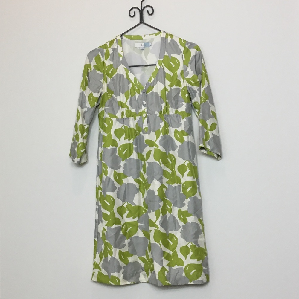 Boden Light Green and Gray Floral dress size 6